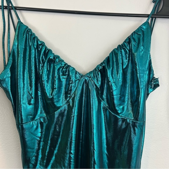 Superdown Manuela Ruched Metallic Mini Dress Size Small - Picture 5 of 13